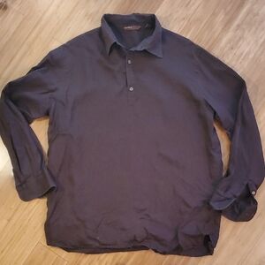 Perry Ellis Linen Three Button Shirt